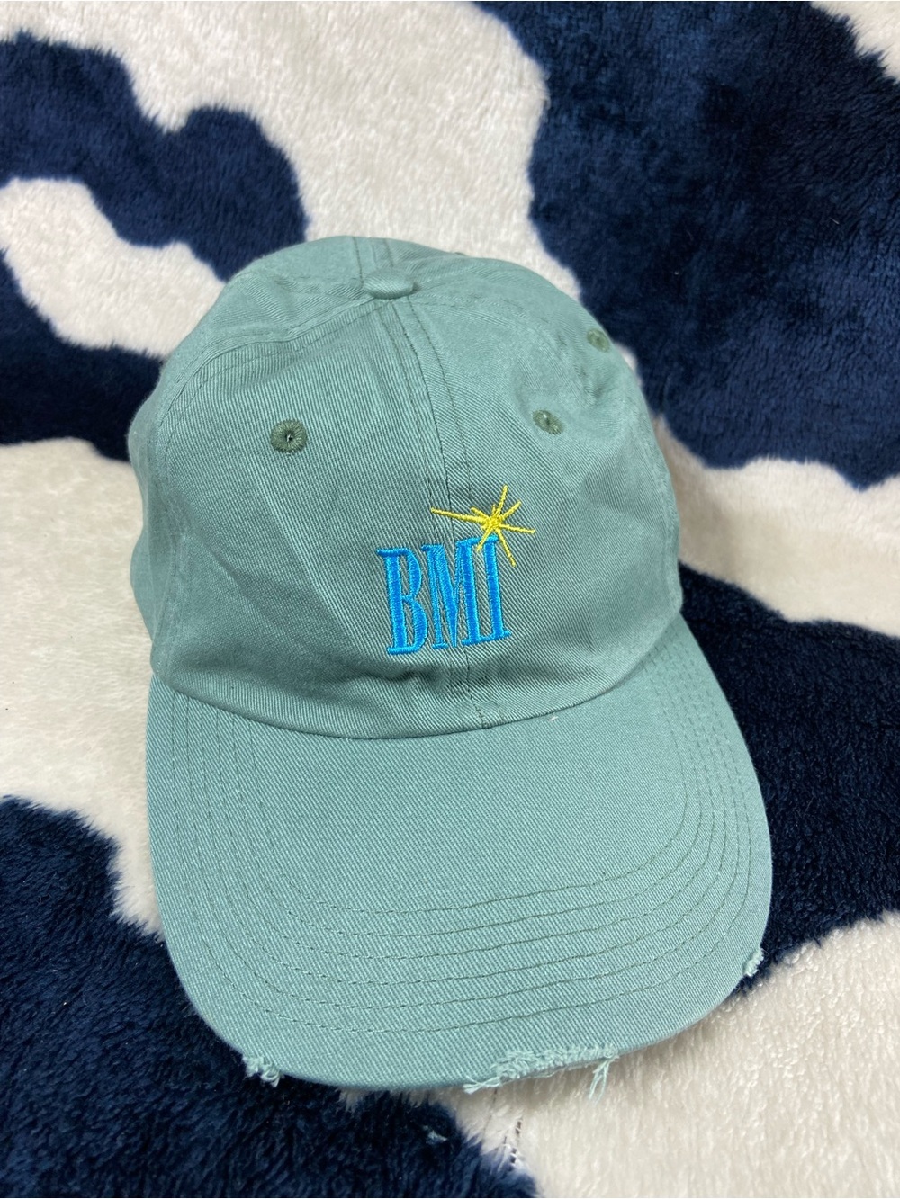 3/$12 BMI Broadcast Music Inc Embroidered Teal Baseball Cap Hat